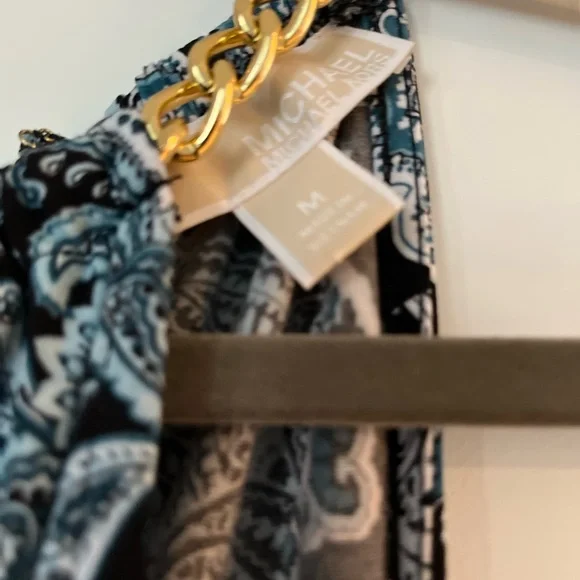 Michael Kors Black, Teal & White Paisley Sleeveless Dress - Picture 2 of 5